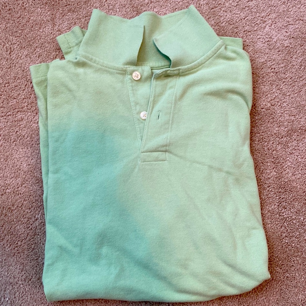 Mens classic fit green polo